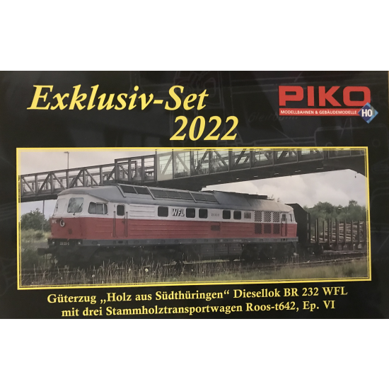 Zestaw Spalinowóz BR232 i 3 platformy, Piko 58116, H0
